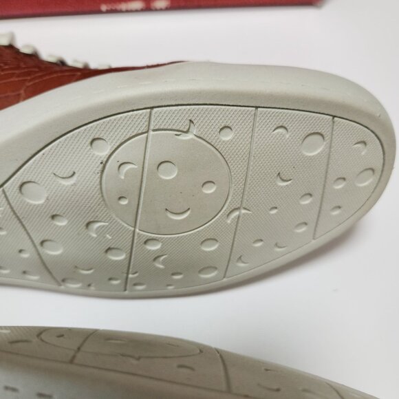 Donald Pliner Prenton BrownEmbossed  Leather Croc Print Sneakers Mens 8 - Picture 8 of 16